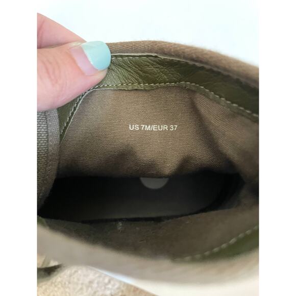 Vince High Top Casual Canvas Sneaker Army Green Size 7 Medium - Picture 7 of 9